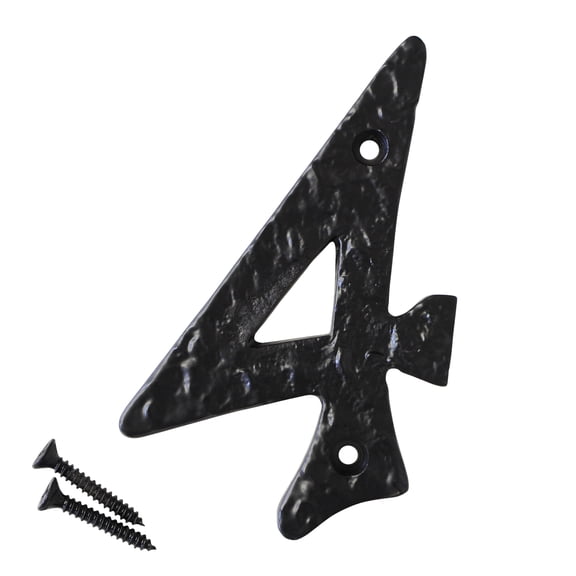 RCH Hardware NO-IR830-100 Iron House Number, 4 Inch, Black