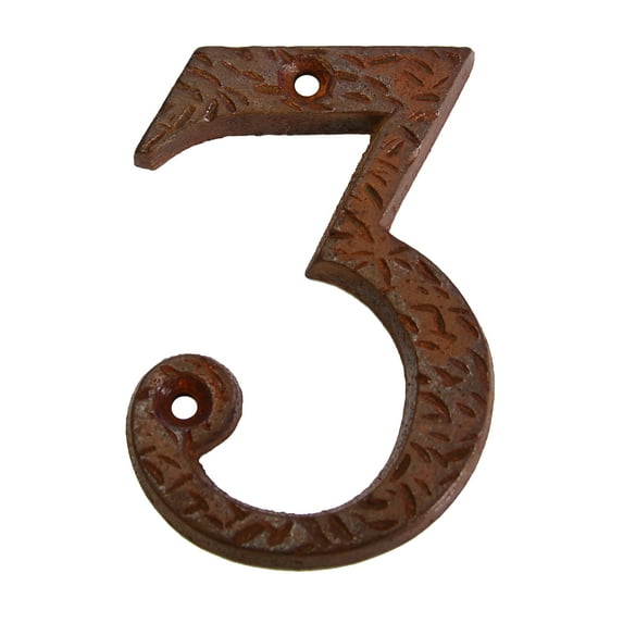 RCH Hardware NO-IR832-75 Iron House Number, 3 Inch, Rust