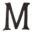 thumbnail image 1 of rch hardware 830m-blk152 decorative solid cast iron 6" tall house address letter m, matte black finish, matching screws included, 6 inch, 1 of 7