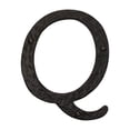 thumbnail image 1 of rch hardware 830q-blk152 decorative solid cast iron 6" tall house address letter q, matte black finish, matching screws included, 6 inch, 1 of 7