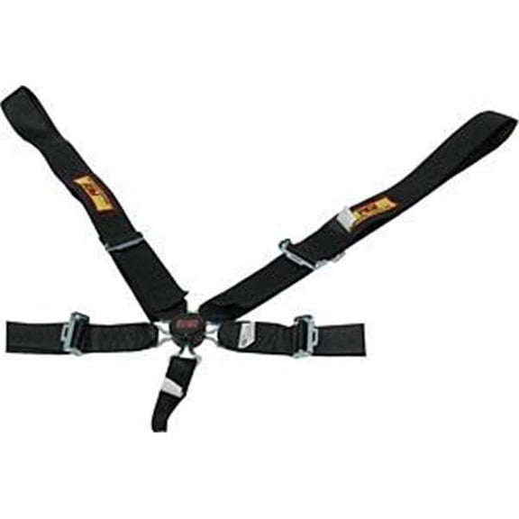 RCI 9210CD 3 ft. 5-Point Cam Lock Racing Harness Belt, Black