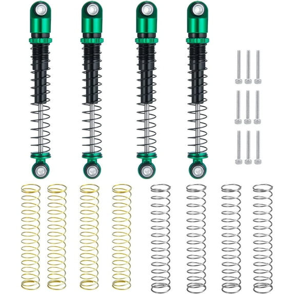 RCLIONS 1/24th RC Shocks 48mm Adjustable Absorber Damper for All 1:24 Axial SCX24 AXI90081 Deadbolt AXI00002 AXI00005 RC Crawler Car Upgrades (Green)
