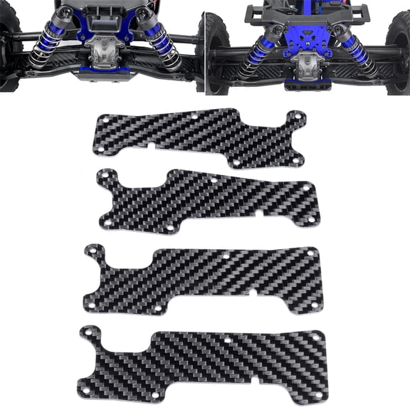 RCLIONS 1Set Carbon Fibre Front Rear Suspension Arm Cover Dustproof Protection Plate for SLEDGE 4WD 1/8 RC TRUCK Upgrade Parts