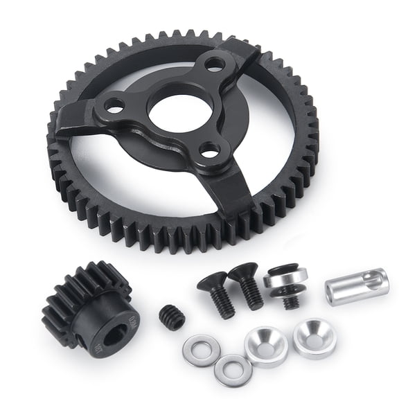 RCLIONS 1Set Steel Spur Gear Transmission Gears 32P 18T 56T for 1/10 Slash 2WD Rustler Stampede Upgrade Accessories