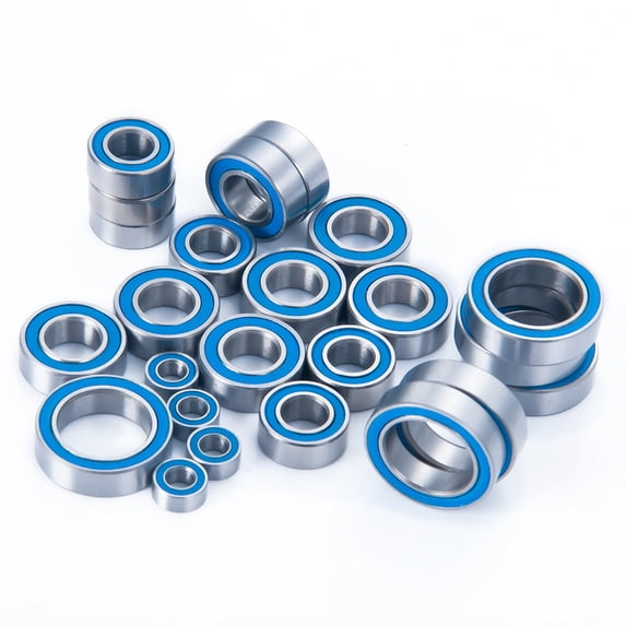 RCLIONS 24PCS Blue Ball Bearing Kit for 1/10 Baja Rey & Rock Rey RC Buggy Desert Truck Complete Bearings Upgrade Parts