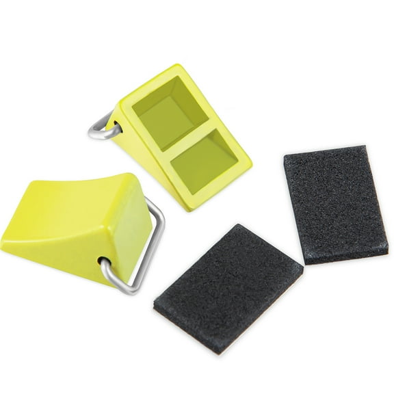 RCLIONS 2PCS Metal Wheel Chocks Blocks Non Slip Heavy Duty Wheels Slip Stopper for 1/18 TRX4M 1/24 Axial SCX24 AX24 FMS FCX24