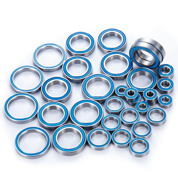 RCLIONS 33PCS Rubber Seal Bearing Kit for 1/5 X-Maxx 8s, 77086-4 RC Buggy Trucks Blue Bearings Upgrade Parts