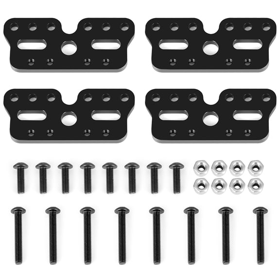 RCLIONS 4PCS Aluminum Alloy Shock Towers Front & Rear Heighten Shocks Mount +10mm for 1/10 Tamiya Clod Buster 444 Upgrade Parts