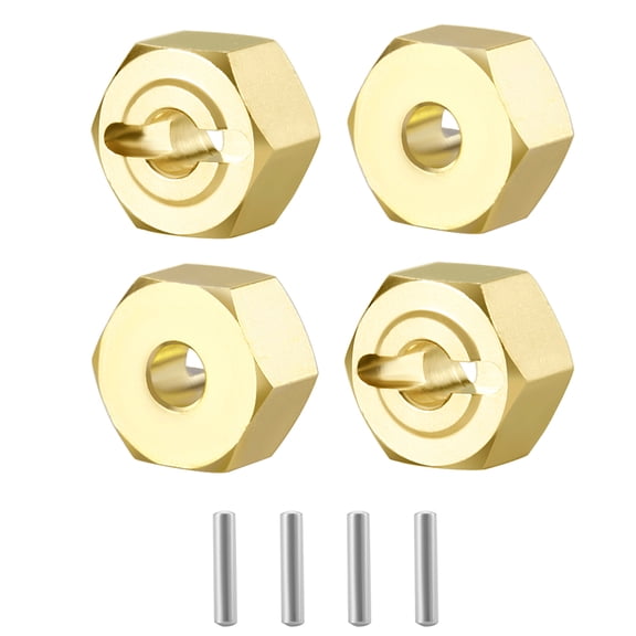 RCLIONS 4PCS Brass Wheel Hex Hub Adapter for Axial UTB18 Capra 1/18 Unlimited Trail Buggy Upgrade Parts