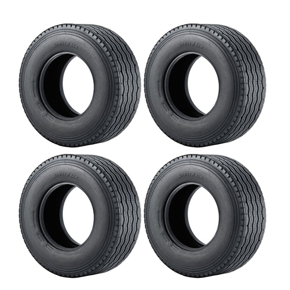 RCLIONS 4Pcs Rubber Wheel Tires 83*28mm for 1:14 Tamiya Wheel Rim Hubs Tyre RC Crawler Tractor Trailer Cargo Tow Drag Truck Parts