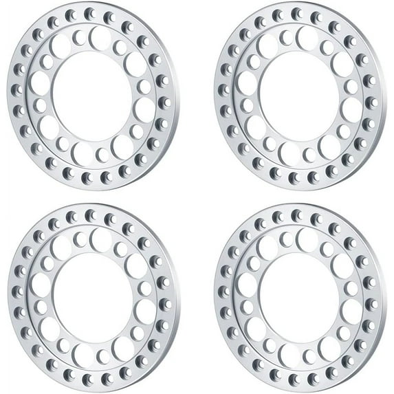 RCLIONS 4pcs Aluminum 1.9inch RC Beadlock Wheel Rim Replacement Ring for 1:10 Crawler RC Car 1.9" Wheels/Rims (Silver)