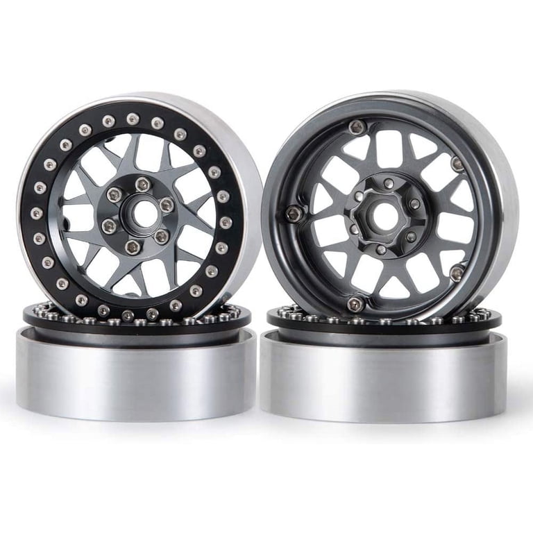 4 Roues Aluminium Beadlock 2.2" Pour RC Crawler 1/10 (Wraith, TRX-4, D90, SCX10) - Neuves