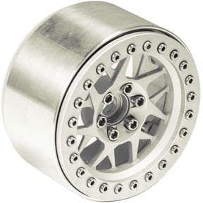 RCLIONS Aluminum 2.2" Beadlock Wheels Rims for 1/10 Scale RC Crawler Model Car Wraith,SCX10,TRX4 -Pack of 4 (Silver)