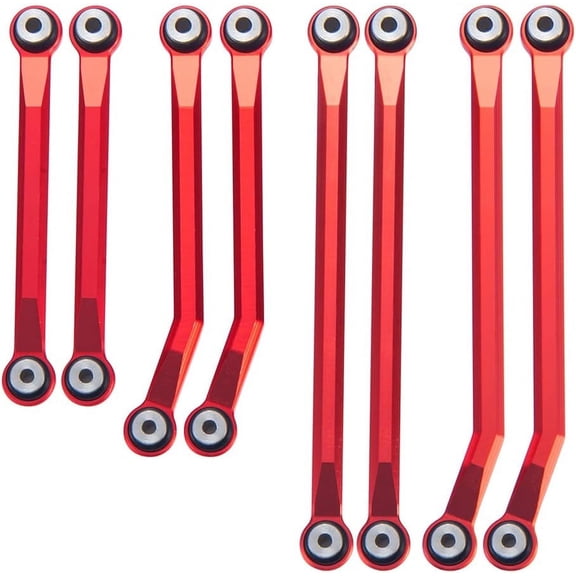 RCLIONS Higher Extra Clearance Links Set Linkage for TRX4M Upgrades 1/18th RC Crawler Car Parts (Red)