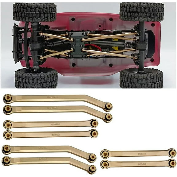 RCLIONS Higher Extra Clearance RC Links Linkage Set for 1/24th Axial SCX24 Deadbolt AXI90018 AXI00004 RC Crawler Car Upgrades Parts (Gold)