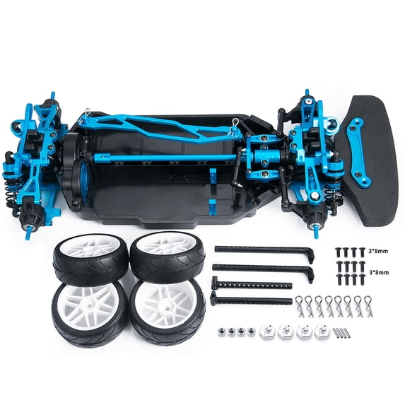 RCLIONS Metal Chassis Frame Body Shell Assembled Set for Tamiya TT02 1/10 RC Model Car Upgrade Parts