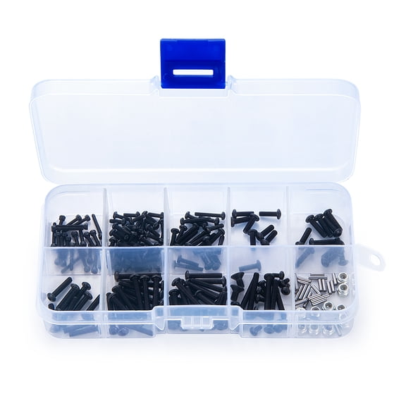 RCLIONS Metal Hex Screws Nuts Hardware Kit with Storage Box M2 M2.5 M3 for TRX4M 1/18 RC Crawler Car Repair Tools