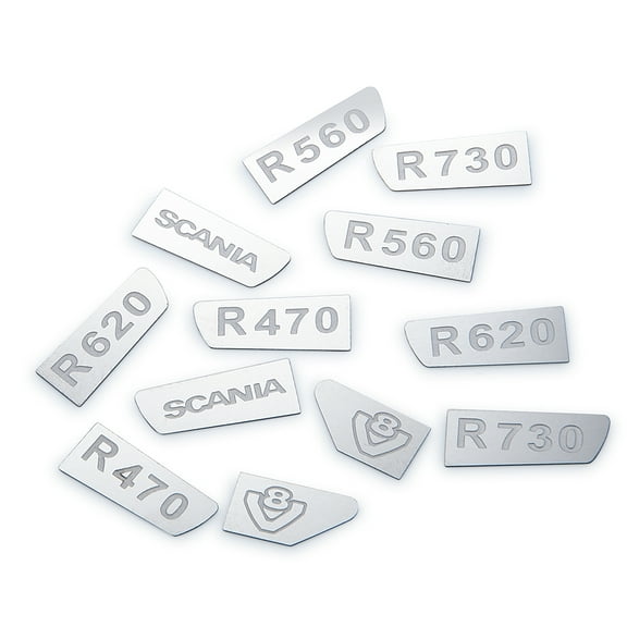 RCLIONS RC Car Metal LOGO Decoration Sticker for 1/14 Tamiya Truck Trailer SCANIA R620 R730 R470 R560 DIY Parts