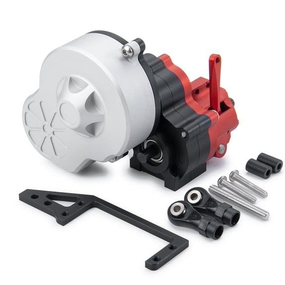 RCLIONS Transmission Box Metal Complete Gearbox with Dig Gear Protective Cover for 1/10 RC Crawler Axial SCX10 AX10 Wraith Upgrade Parts