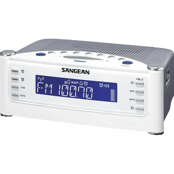 RCR-22 AM/FM Atomic Clock Radio (White), RCR22 White Atomic Radio Clock AMFM By Sangean