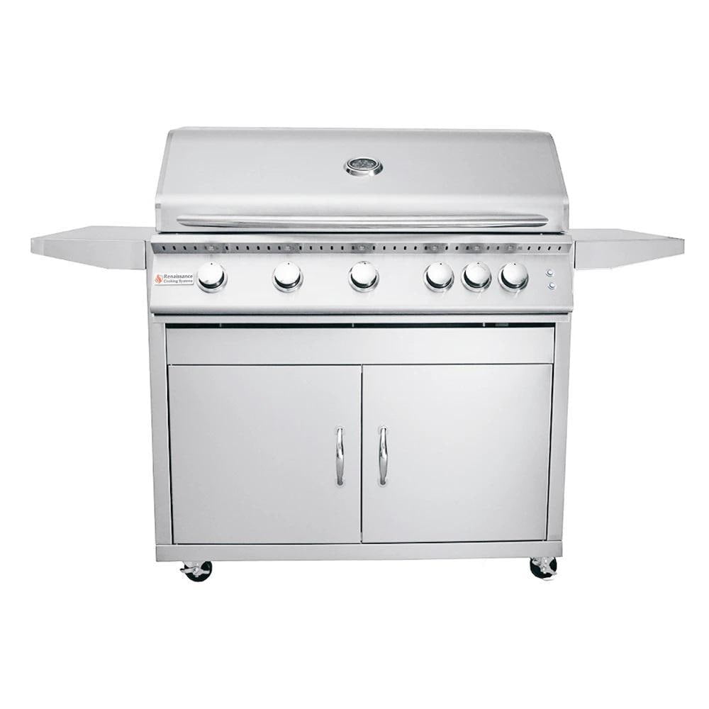RCS Premier Series 40-Inch 5-Burner Natural Gas Grill With Rear Infrared Burner & Grill Lights - RJC40ALCK