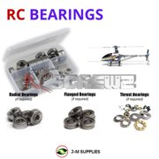 RCScrewZ Metal Shielded Bearing Kit alg001b for Align T-REX 450 SA/SE Helicopter RC | SET