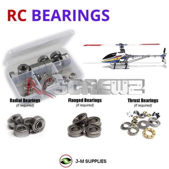 RCScrewZ Metal Shielded Bearing Kit alg003b for Align T-REX 450 SE V2 450-class Helicopter RC | PRO