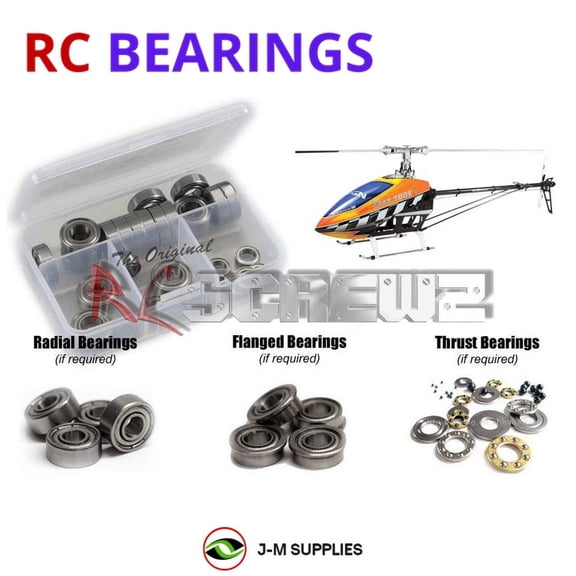 RCScrewZ Metal Shielded Bearing Kit alg011b for Align T-REX 700e RC Helicopter (#KX018E05T) | SET