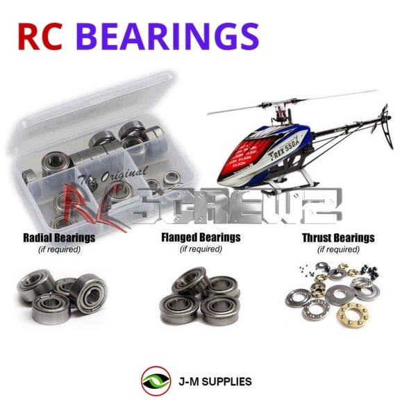 RCScrewZ Metal Shielded Bearing Kit alg039b for Align T-REX 550X #RH55E22XT Helicopter RC | SET
