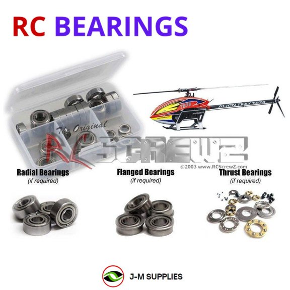 RCScrewZ Metal Shielded Bearing Kit alg042b for Align TB70 #RH70N36XT Helicopter RC | PRO