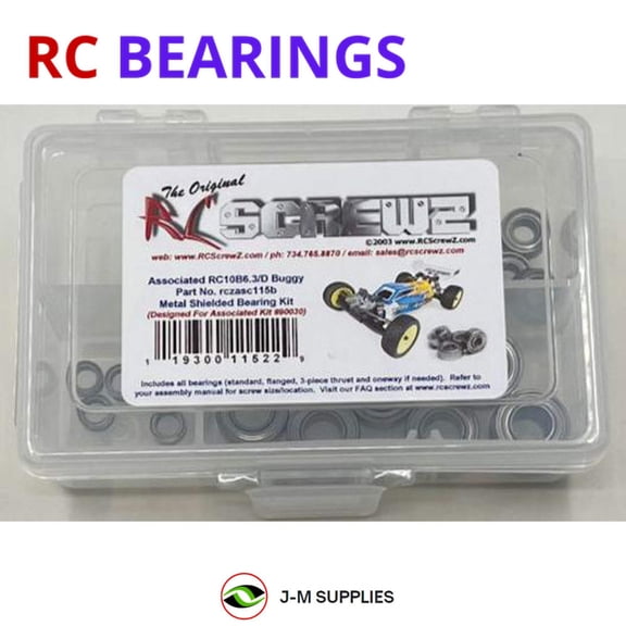 RCScrewZ Metal Shielded Bearing Kit asc115b for Associated RC10B6.3/D (#90030) | SET