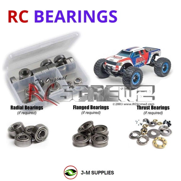 RCScrewZ Metal Shielded Bearing Kit ass054b for Associated Rival MT 1/8 #20511 RC Car | SET