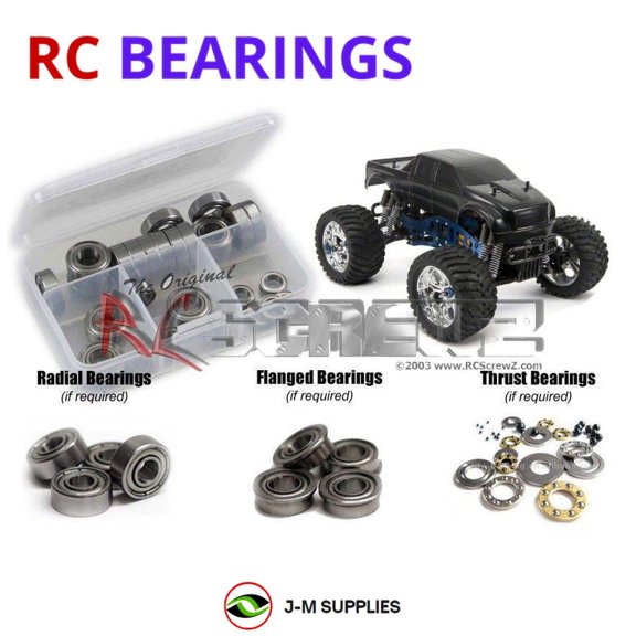 RCScrewZ Metal Shielded Bearing Kit cen025b for CEN Racing Colossus Brushless RC Car | SET