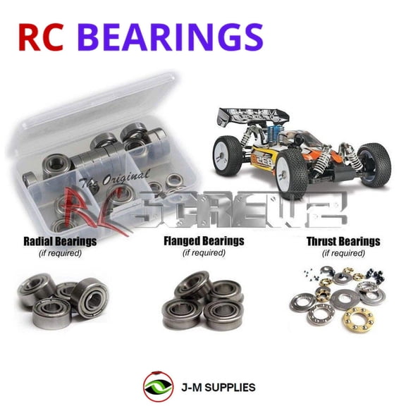 RCScrewZ Metal Shielded Bearing Kit dur037b for Duratrax 835B Nitro 1/8th Buggy RC Car | SET