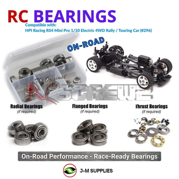 RCScrewZ Metal Shielded Bearing Kit hpi021b for HPI Racing RS4 Mini Pro RC Car | SET