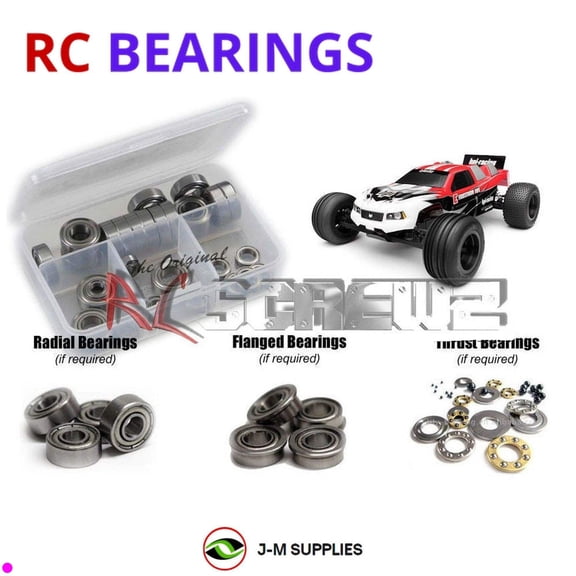 RCScrewZ Metal Shielded Bearing Kit hpi045b for HPI E-Firestorm 1/10 Stadium Truck (#105862) | SET