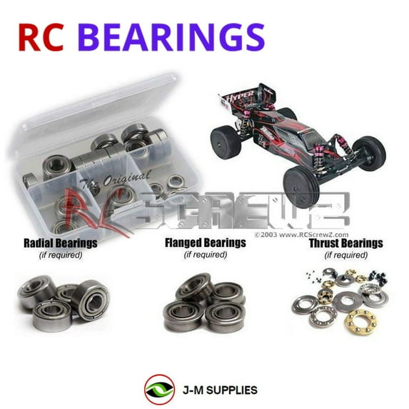 RCScrewZ Metal Shielded Bearing Kit ofn077b for Ofna H2e 2wd 1/10th #14341 RC Car | SET