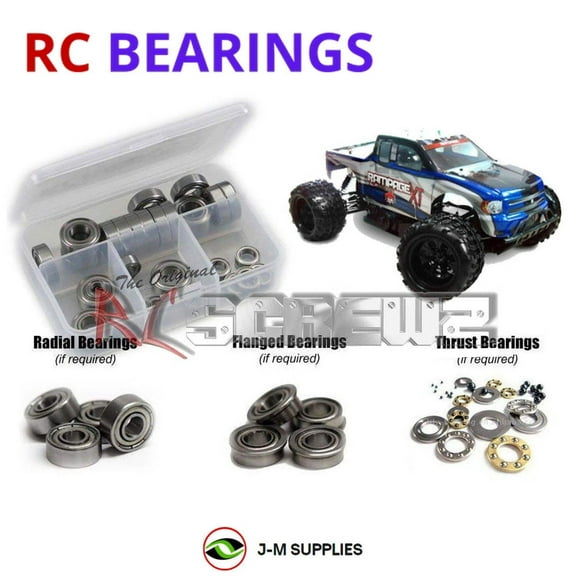 RCScrewZ Metal Shielded Bearing Kit rcr014b for RedCat Racing 1/5 Rampage XT Monster Truck | SET