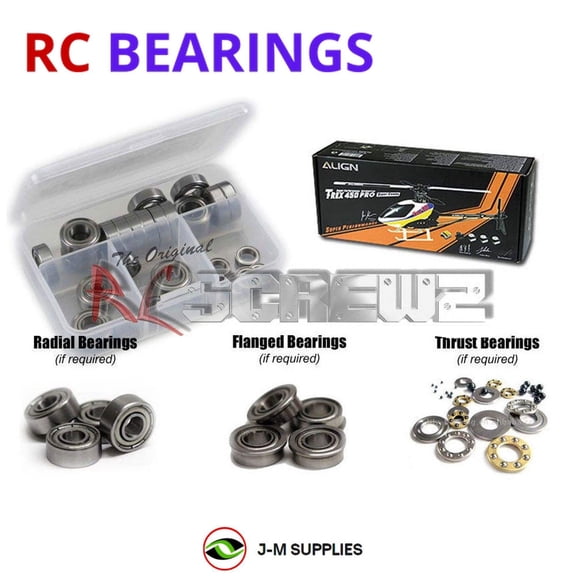 RCScrewZ Metal Shielded Bearings alg008b for Align T-Rex 450 Pro Helicopter (#KX015074) | SET