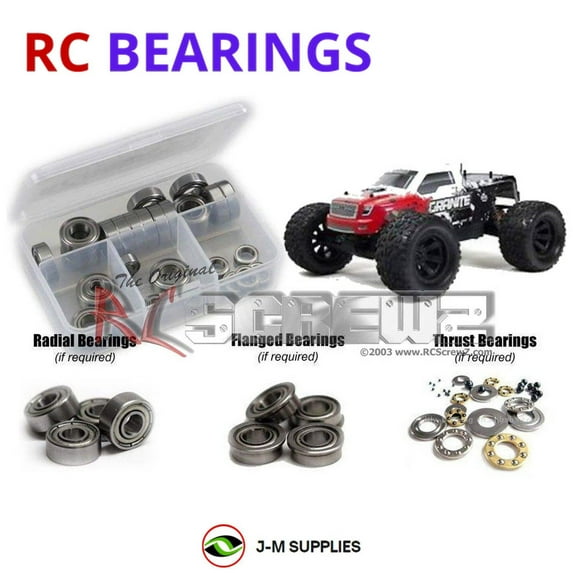 RCScrewZ Metal Shielded Bearings arrm002b for Arrma RC Granite BLS 1/10th Truck RC Car | SET