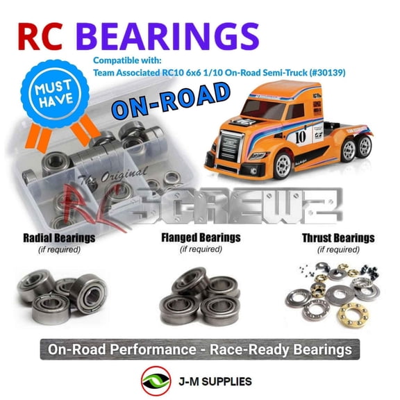 RCScrewZ Metal Shielded Bearings asc148b for Team Associated RC10 6x6 1/10 Semi-Truck (#30139) | SET