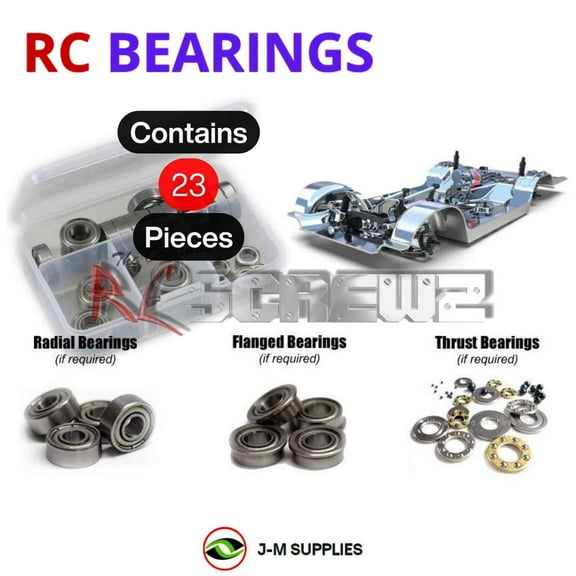 RCScrewZ Metal Shielded Bearings rer083b for Redcat Racing Chrome/Gold LRH285 Chassis 1/10 | SET