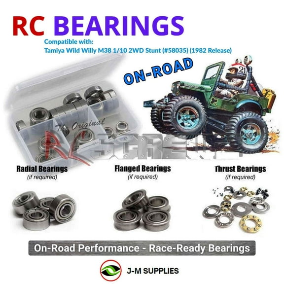 RCScrewZ Metal Shielded Bearings tam222b for Tamiya Wild Willy M38 2WD (#58035) Stunt Vehicle | SET