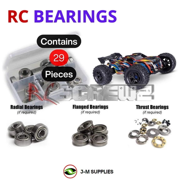 RCScrewZ Metal Shielded Bearings tra147b for Traxxas Sledge VXL-6s Belted 1/8 MT (#95096-4) | SET