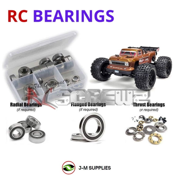 RCScrewZ Rubber Shielded Bearing Kit ara019r for Arrma RC Outcast 4s BLX #102692 RC Car | SET