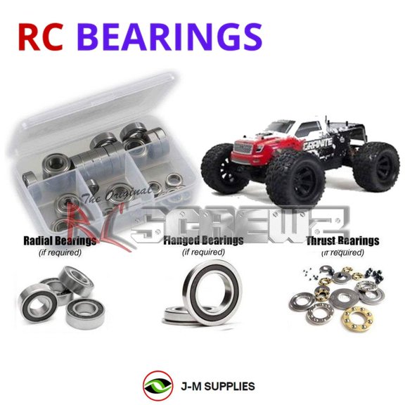 RCScrewZ Rubber Shielded Bearing Kit arrm002r for Arrma RC Granite BLS 1/10th RC Car | SET