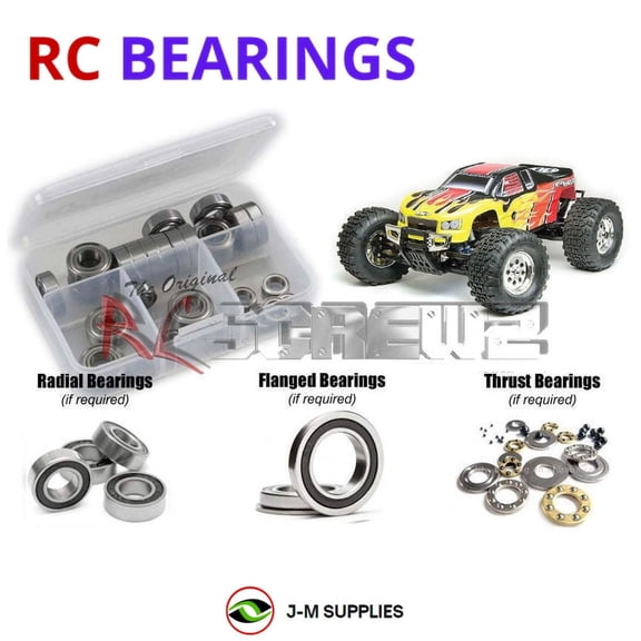 RCScrewZ Rubber Shielded Bearing Kit ass029r for Associated Monster GT 8.0/RTR MT | SET