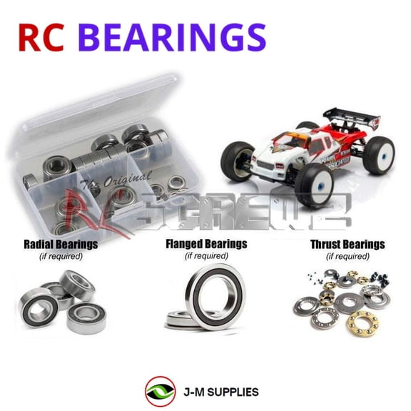 RCScrewZ Rubber Shielded Bearing Kit ass074r for Associated RC8 T3 Team RC Car | PRO