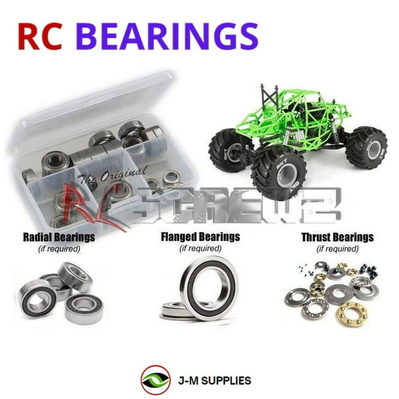 RCScrewZ Rubber Shielded Bearing Kit axi024r for Axial SMT10 Grave Digger (#90055) | SET