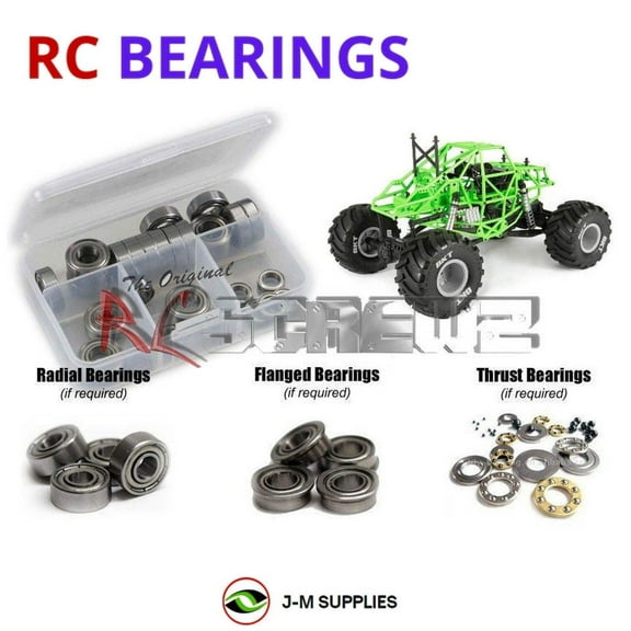 RCScrewZ Rubber Shielded Bearing Kit axi024r for Axial Racing SMT10 Grave Digger Monster Jam Truck 1/10 Electric 4WD Brushed Monster Truck RTR (#90055 / AX90055 / AXI90055) | SET